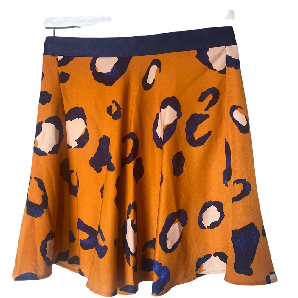 3.1 PHILLIP LIM x TARGET ORANGE BLUE LEOPARD PRINT SKATER SKIRT WOMEN’S SIZE 12